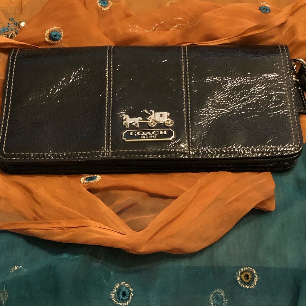 TAGS MISSING...Large Coach Black Patent Wristlet